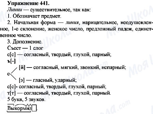 ГДЗ Російська мова 7 клас сторінка Упр.441