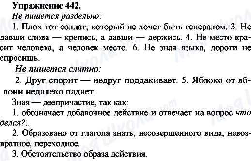 ГДЗ Російська мова 7 клас сторінка Упр.442