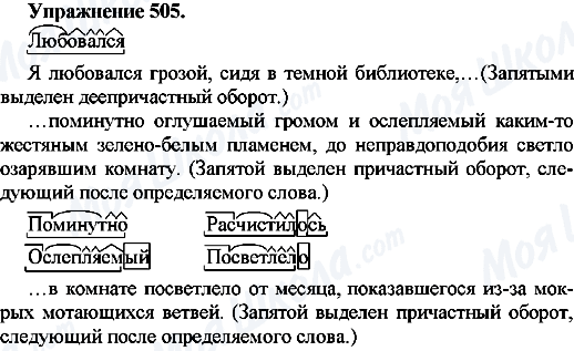 ГДЗ Російська мова 7 клас сторінка Упр.505