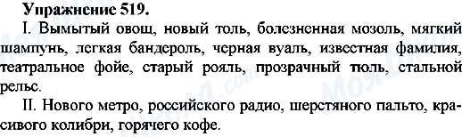 ГДЗ Російська мова 7 клас сторінка Упр.519