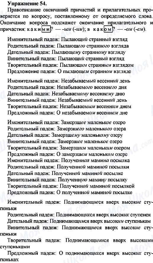 ГДЗ Русский язык 7 класс страница Упр.54