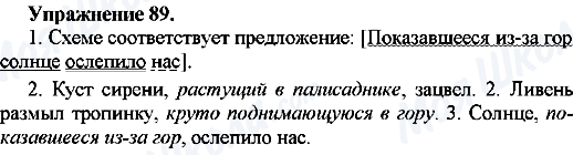 ГДЗ Русский язык 7 класс страница Упр.89