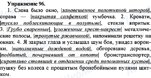 ГДЗ Російська мова 7 клас сторінка Упр.96