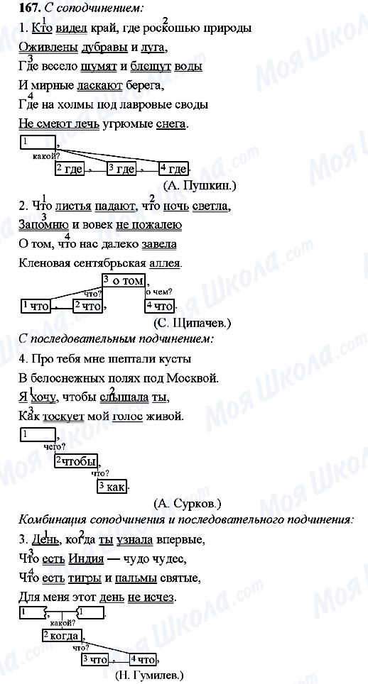 ГДЗ Русский язык 9 класс страница 167