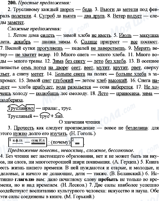 ГДЗ Російська мова 9 клас сторінка 200