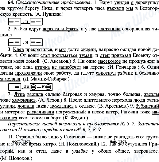 ГДЗ Російська мова 9 клас сторінка 64