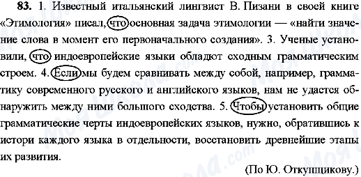 ГДЗ Російська мова 9 клас сторінка 83