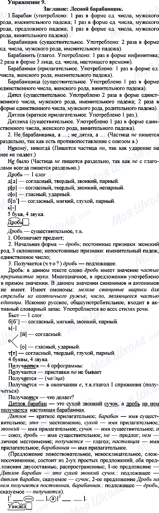 ГДЗ Російська мова 7 клас сторінка Упр.9