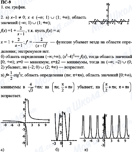 ГДЗ Алгебра 11 класс страница пс-9