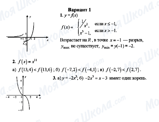 ГДЗ Алгебра 9 класс страница Вариант 1