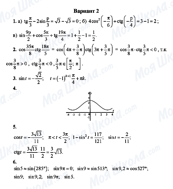 ГДЗ Алгебра 9 клас сторінка Вариант 2