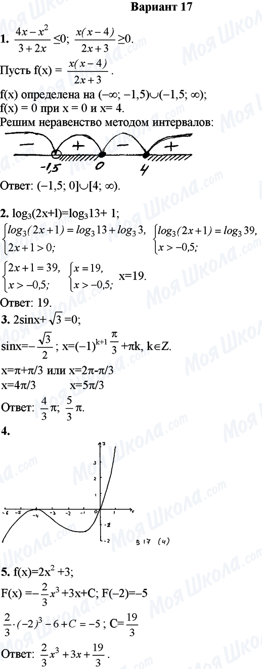 ГДЗ Математика 11 класс страница Вариант 17