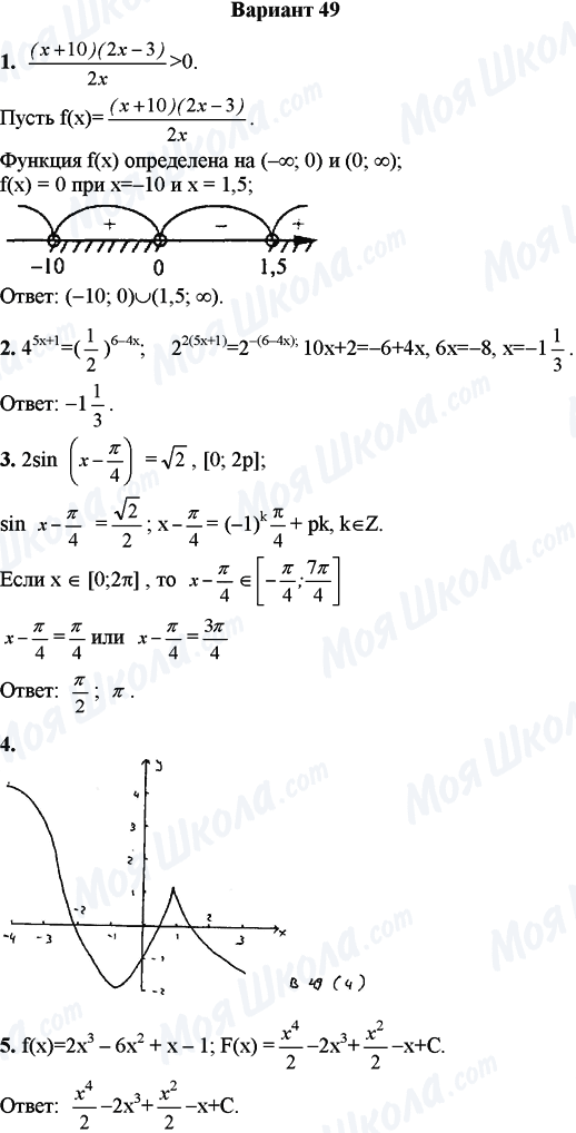ГДЗ Математика 11 клас сторінка Вариант 49