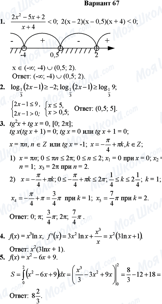 ГДЗ Математика 11 класс страница Вариант 67