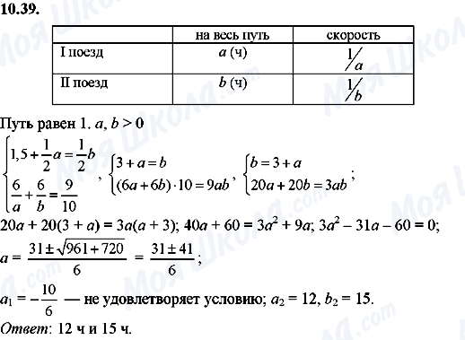 ГДЗ Алгебра 8 класс страница 10.39