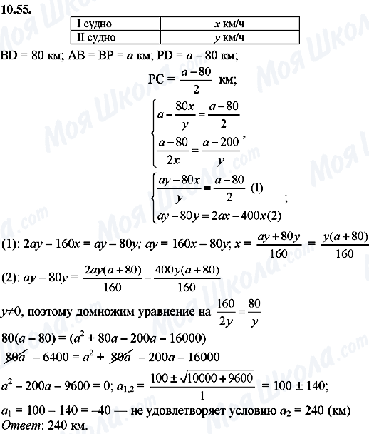 ГДЗ Алгебра 8 класс страница 10.55