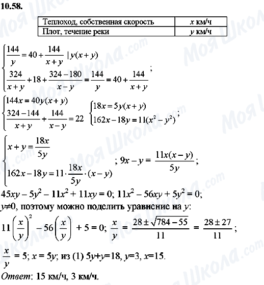 ГДЗ Алгебра 8 класс страница 10.58