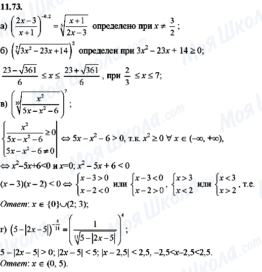 ГДЗ Алгебра 8 клас сторінка 11.73