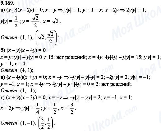 ГДЗ Алгебра 8 класс страница 9.169