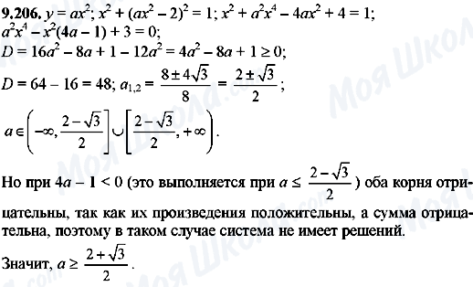 ГДЗ Алгебра 8 класс страница 9.206