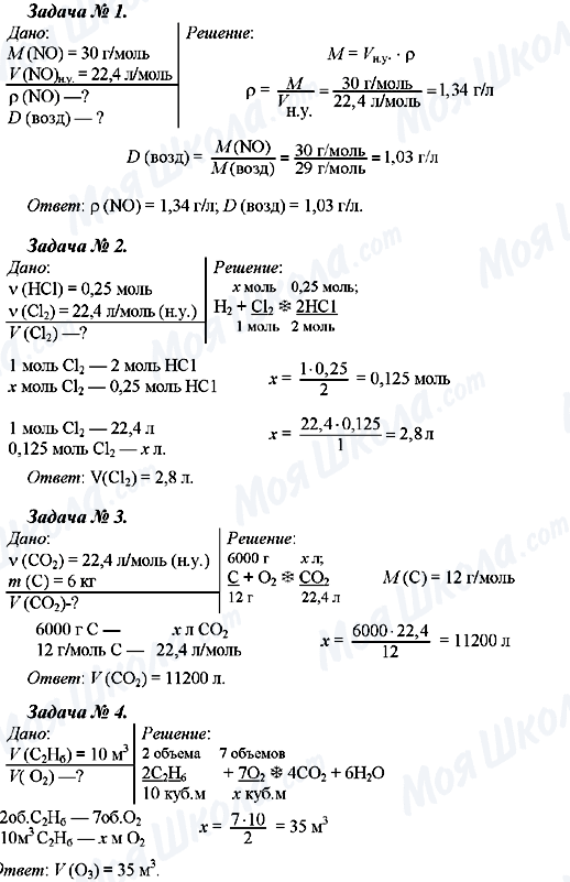 ГДЗ Хімія 8 клас сторінка Задача №1, 2, 3, 4