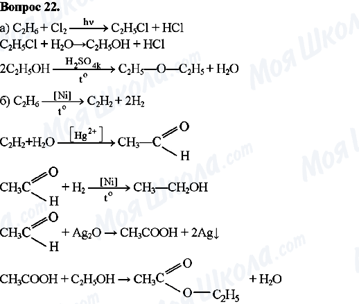 ГДЗ Хімія 10 клас сторінка Вопрос-22