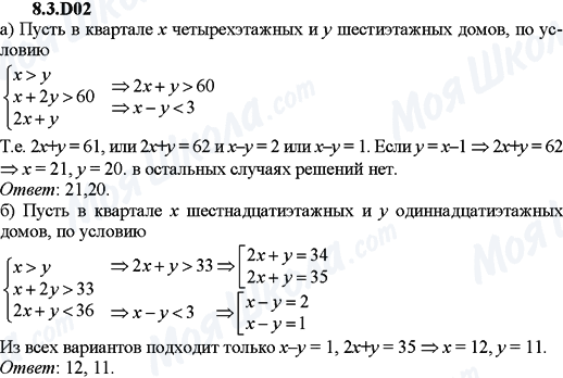 ГДЗ Алгебра 9 клас сторінка 8.3.D02