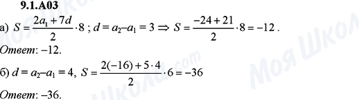 ГДЗ Алгебра 9 клас сторінка 9.1.А03