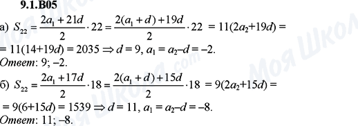 ГДЗ Алгебра 9 класс страница 9.1.В05