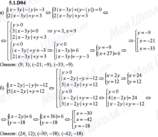 ГДЗ Алгебра 9 класс страница 5.1.D04