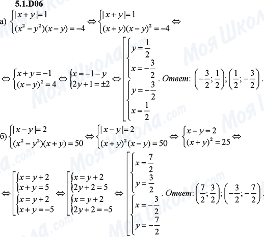 ГДЗ Алгебра 9 класс страница 5.1.D06
