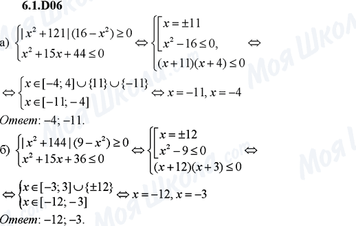 ГДЗ Алгебра 9 клас сторінка 6.1.D06