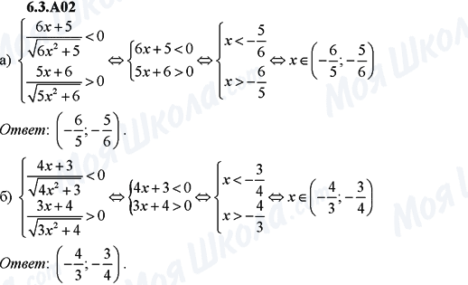 ГДЗ Алгебра 9 класс страница 6.3.A02