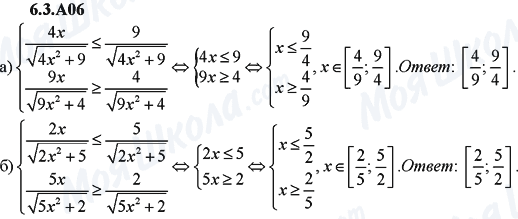 ГДЗ Алгебра 9 клас сторінка 6.3.A06