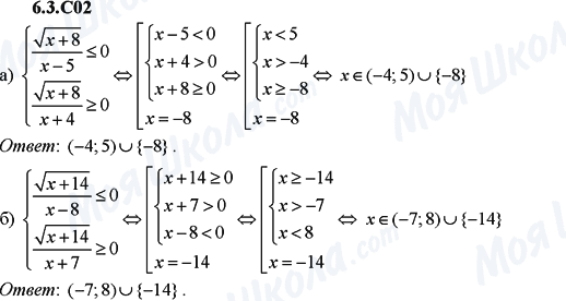ГДЗ Алгебра 9 клас сторінка 6.3.C02