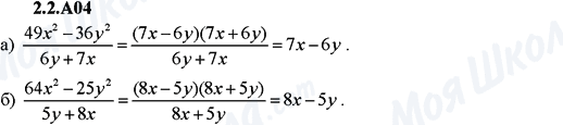 ГДЗ Алгебра 9 клас сторінка 2.2.A04