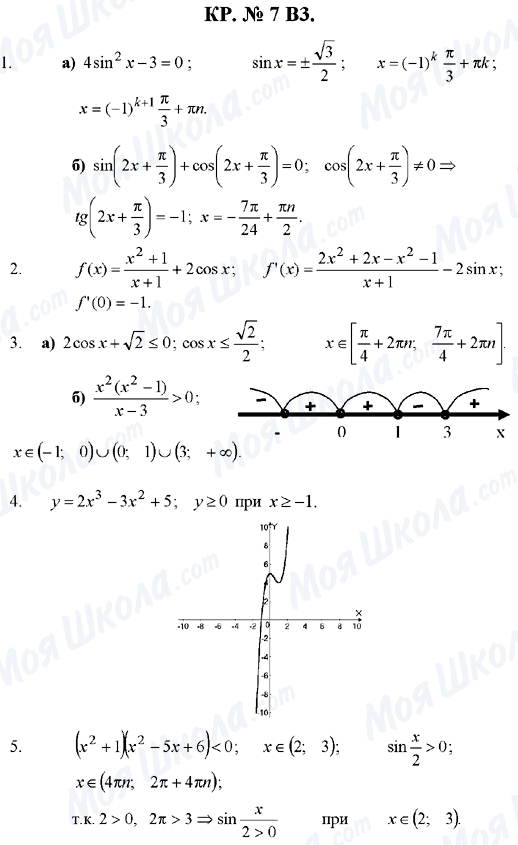 ГДЗ Алгебра 10 класс страница КР-7.В-3