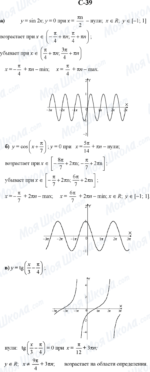 ГДЗ Алгебра 10 класс страница C-39