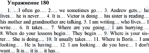 ГДЗ Англійська мова 5 клас сторінка 180
