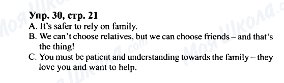 ГДЗ Англійська мова 9 клас сторінка Упр.30, cтр.21