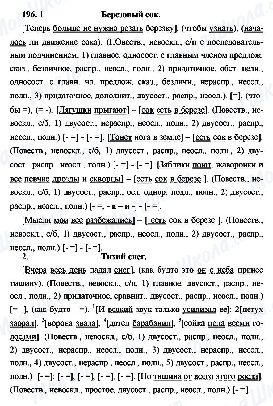 ГДЗ Російська мова 9 клас сторінка 196