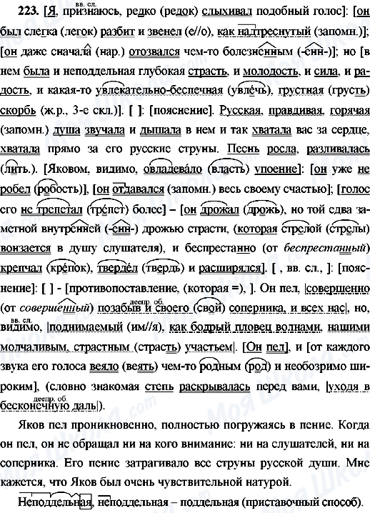 ГДЗ Російська мова 9 клас сторінка 223