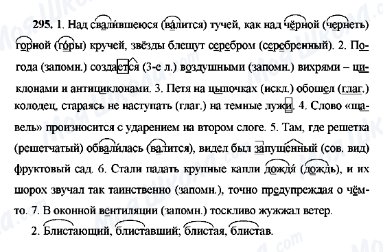 ГДЗ Російська мова 9 клас сторінка 295