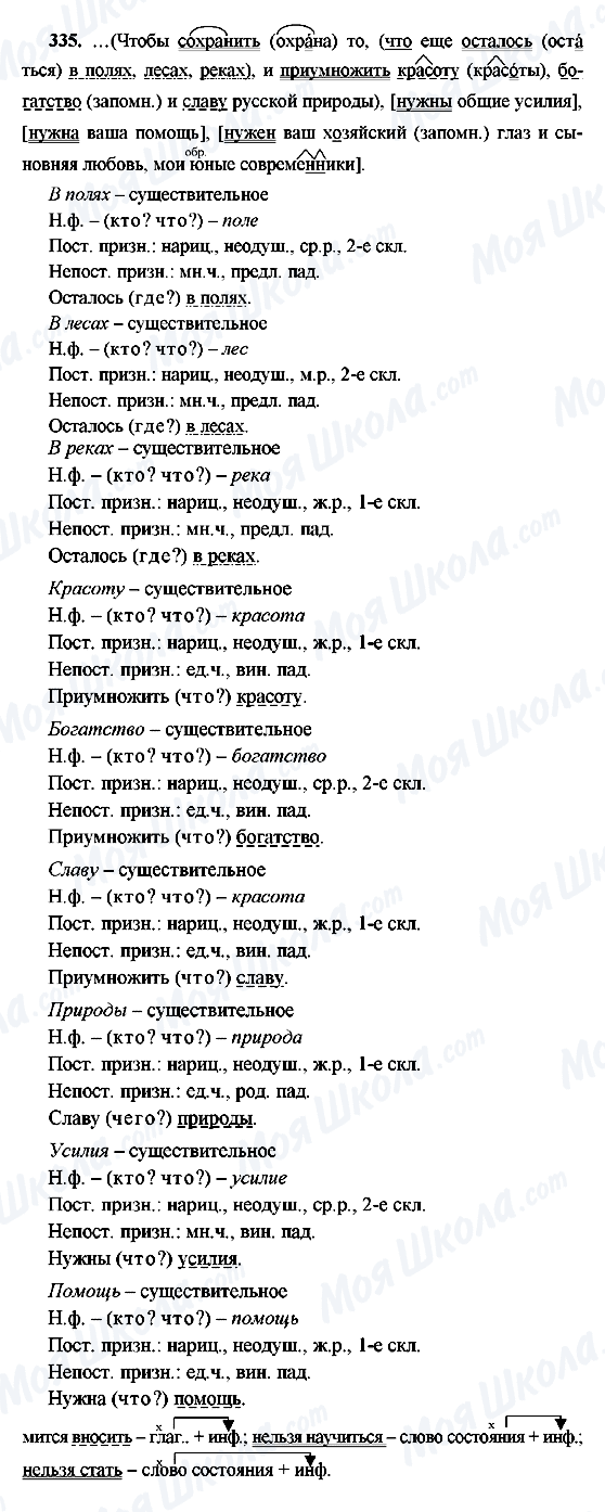 ГДЗ Російська мова 9 клас сторінка 335