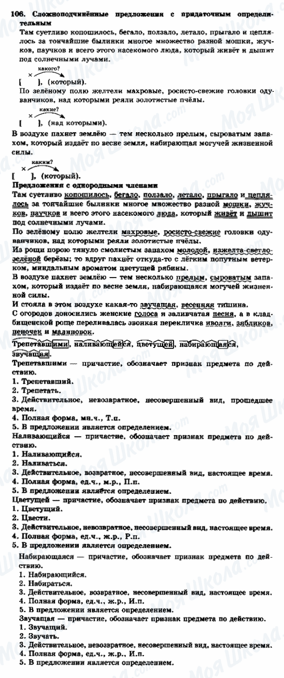 ГДЗ Російська мова 9 клас сторінка 106