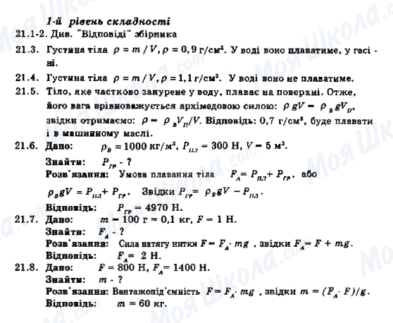 ГДЗ Фізика 8 клас сторінка 21.1-21.8