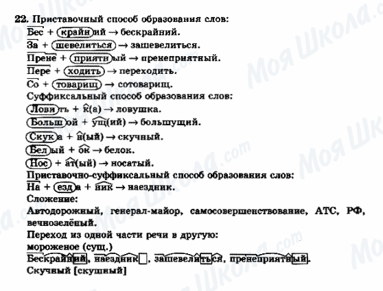 ГДЗ Російська мова 9 клас сторінка 22