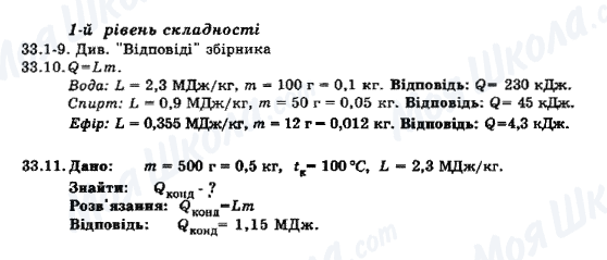 ГДЗ Фізика 8 клас сторінка 33.1-33.11