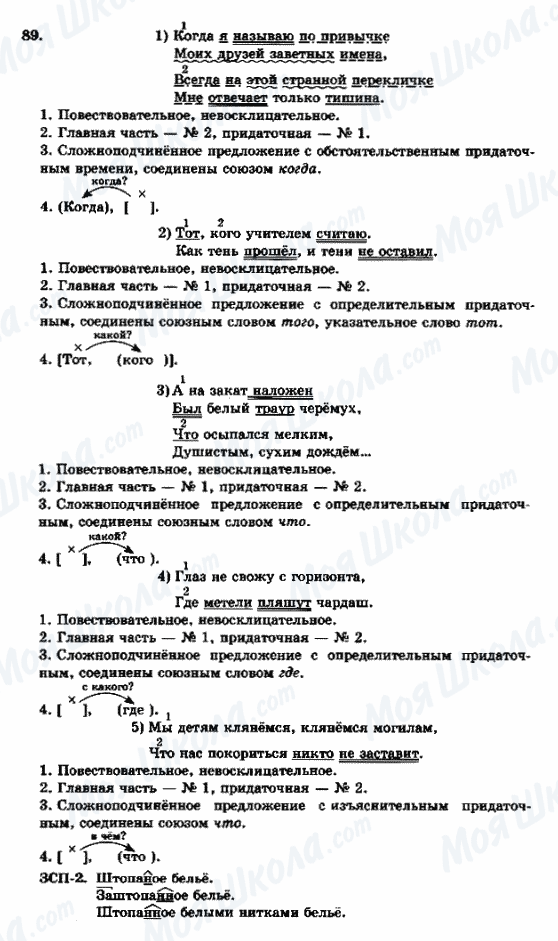 ГДЗ Російська мова 9 клас сторінка 89