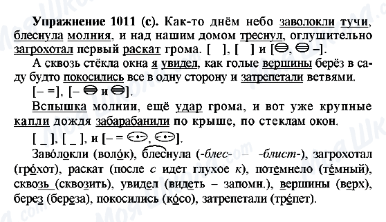 ГДЗ Російська мова 5 клас сторінка 1011(с)